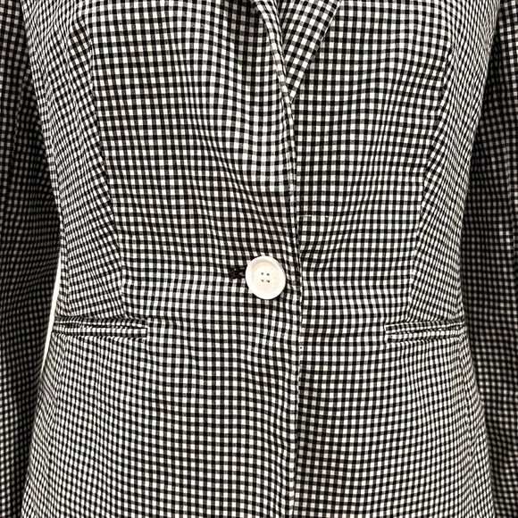 Talbots Gingham Patterned One Button Blazer - Picture 3 of 10